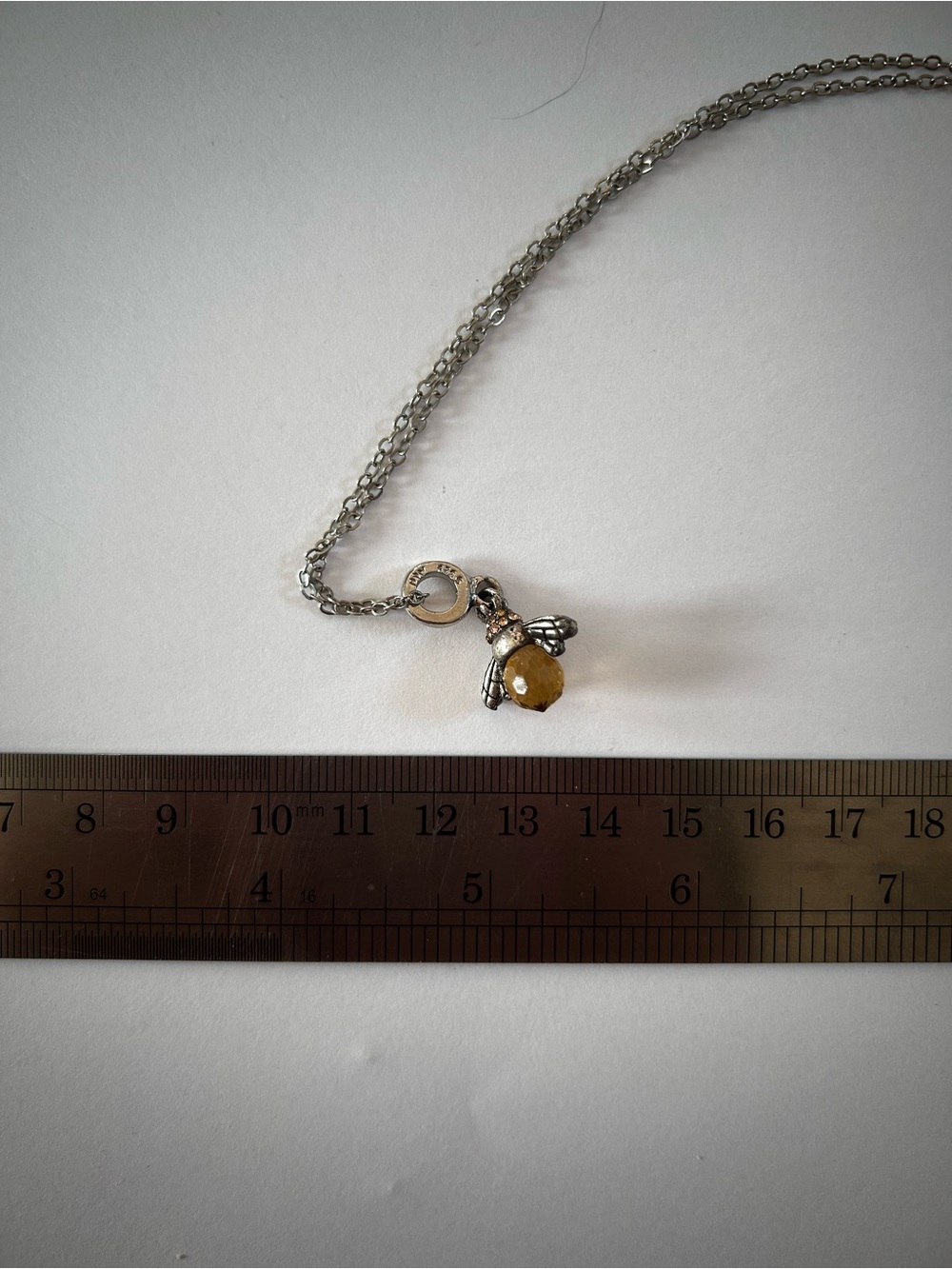 Sterling Silver Yellow Bee Pendant 925 Cutesy Charm